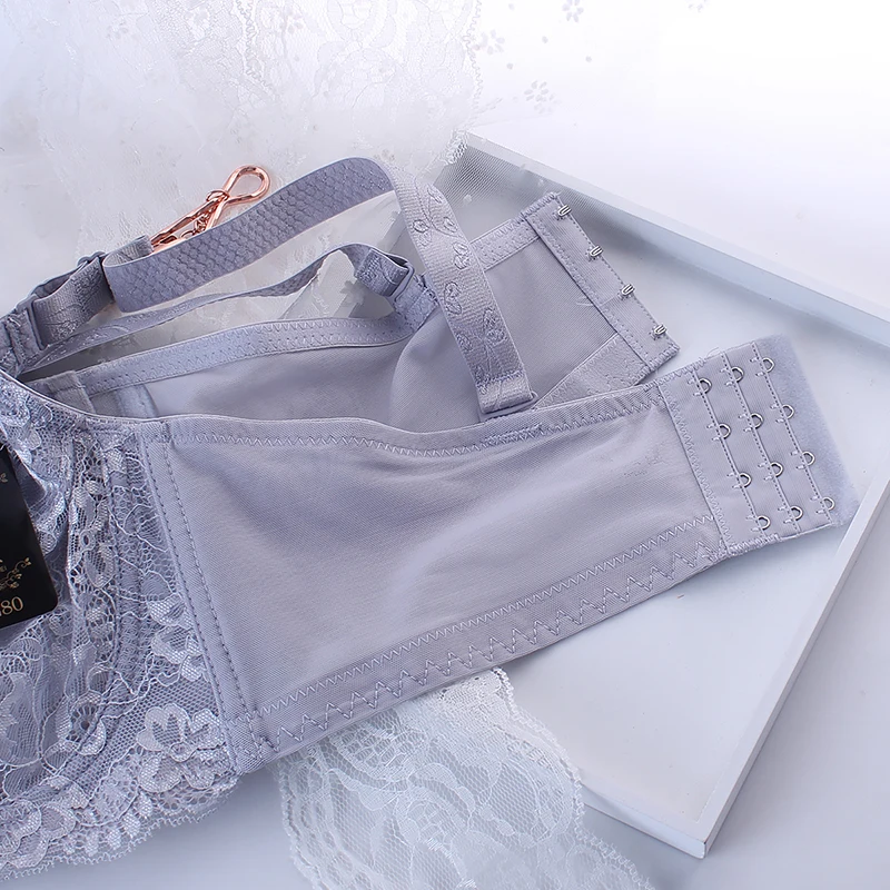 Women's Sheer Lace Underwire bra Unlined Minimizer Bra 34 36 38 40 42 44 46 48 B C D E F G H