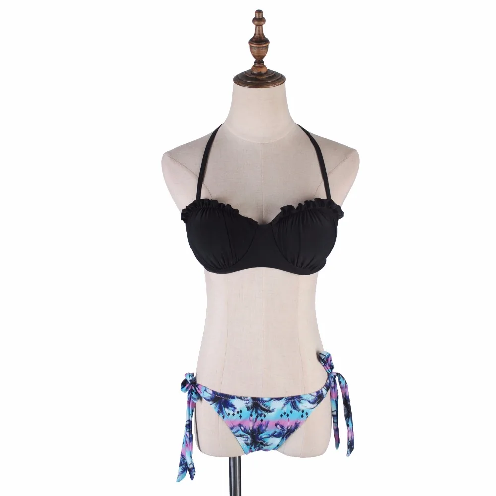 

Bikini Set 2019 Swimwear Women Swimsuit Bicro Bikinis Push Up Summer Beach Wear Bikinis Bathing Suit Biquini Purple And Black