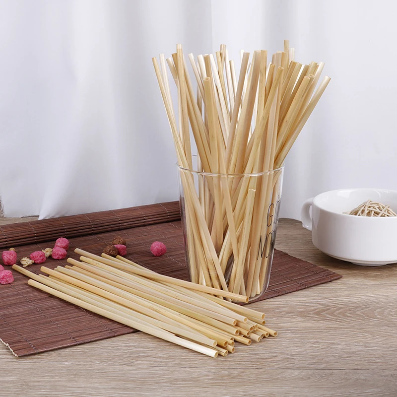 

100PCS Natural Wheat Straw biodegradable Straws Environmentally Friendly Portable Drinking Straw Bar Kitchen Accessories