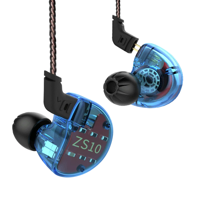 Гибридные наушники вкладыши KZ ZS10 4BA + 1DD Hi Fi гарнитура с шумоподавлением DJ