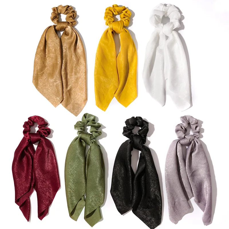 

Elastic Hair Band Headband for Women Hair Accessories Satin Big Streamer Hair Ring Korean Scrunchies Jojo Siwa Girls Headbands