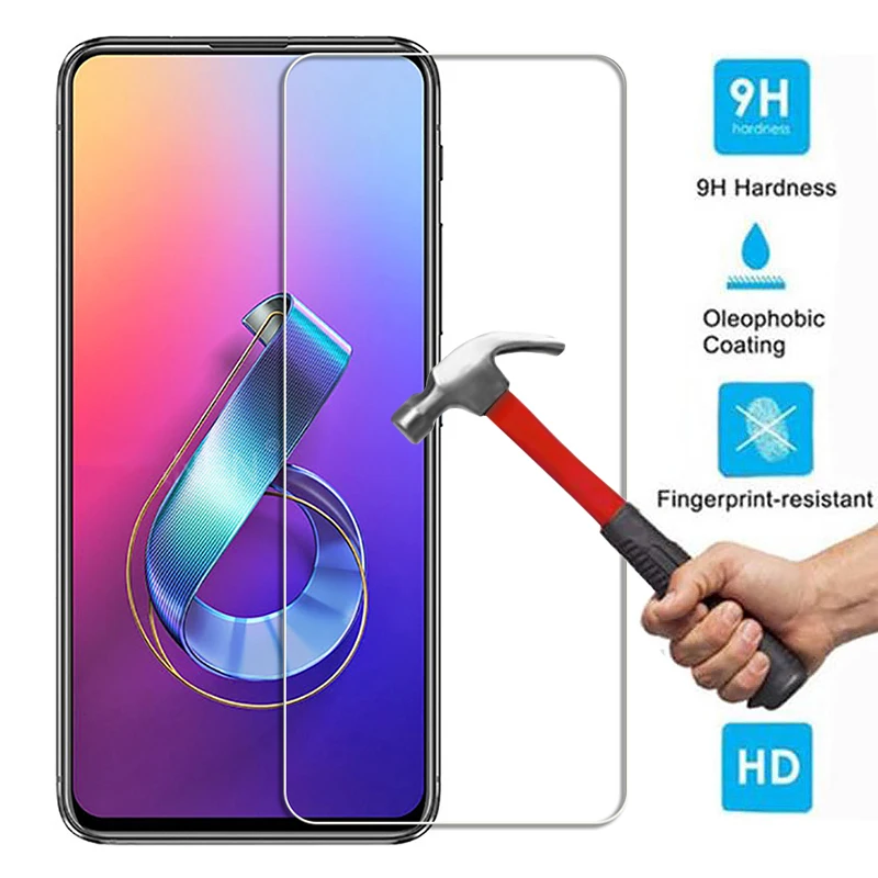 

2Pcs/Lot 9H Tempered Glass For Asus Zenfone 6 2019 ZS630KL 6.4" Screen Protector Guard Film for Asus Zenfone 6Z Protective Glass