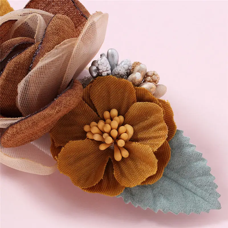 WARMOM 1PC Simulated Flower Headband Elastic Hairband For Kids Headwear Princess Hairband Children Hair Accessories Baby Stuff