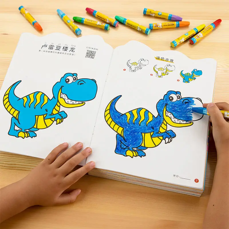 LIVRO PARA COLORIR DINOSSAURO C/8PG PAUTA BRANCA