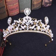 H1190 свадебный головной убор, аксессуары для волос, матовые листья с искусственными бриллиантами, жемчужные струны, корона для невесты ручной работы