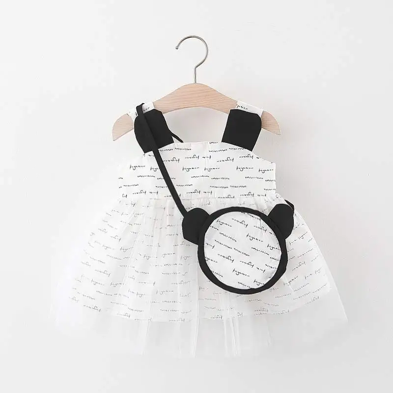 Bear Leader Baby Cute Dresses 2021 New Toddler Girls Princess Summer Cartoon Costumes Kids Vestidos with Bag Clothes | Детская одежда и