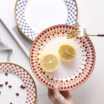 

Europe Western Dinner Plates Luxury ceramic Household Tableware Food Fruit Steak Pasta plates Kitchen Dishes home decoration