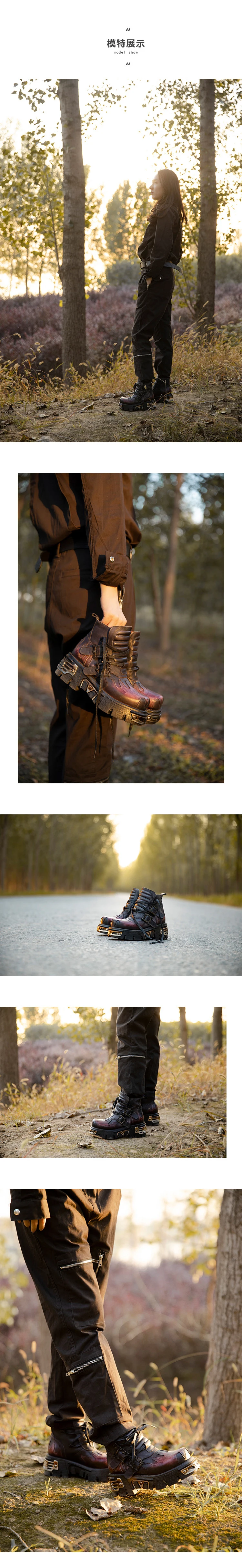 Tayunxing/Женская обувь; мотоботы из натуральной воловьей кожи на высоком каблуке со шнуровкой; удобные ботильоны на платформе с высоким берцем; 1952-7