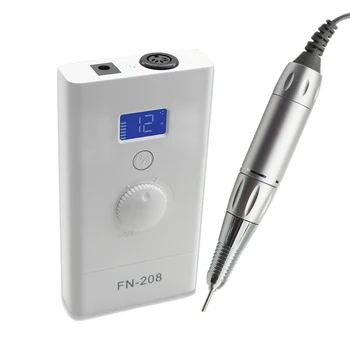 

EU Plug New Pro Brushless Nail Drill 35000RPM Electric Manicure Drill Rechargeable Portable Pedicure Set-silver white