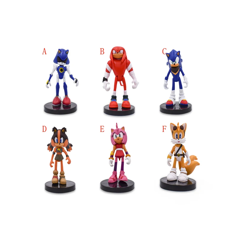 6Pcs/Set Sonic Figures Toy Pvc Toy Sonic Shadow Tails Characters Figure Toys For Children Animals Toys Set Free Shipping