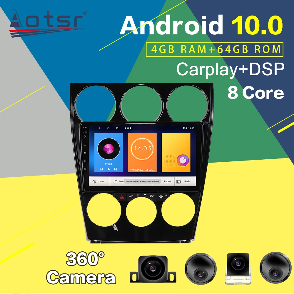Android 10.0 64GB PX6 Car Radio GPS Navigation For Mazda 6 2002-2007 Multimedia Player Auto Stereo Audio Head Unit 360 Camera 2K | Автомагнитолы -1005001383154617