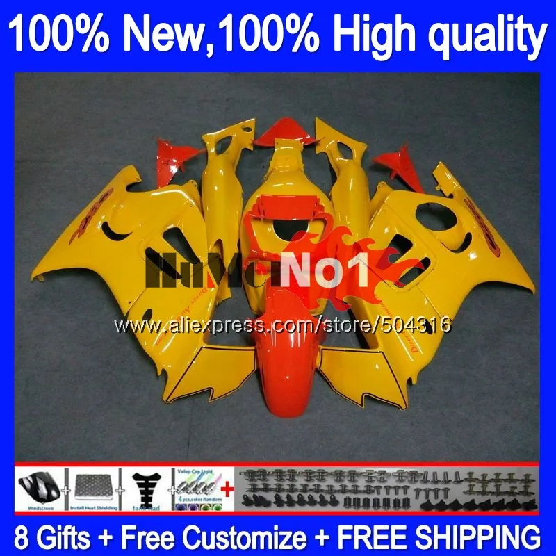 No. 1 Корпус+ майка для HONDA CBR600 F2 FS 1991 1992 1993 1994 1MC. 150 блеск желтый CBR 600F2 600 F2 CBR600FS CBR600F2 91 92 93 94 обтекатель - Цвет: No. 1
