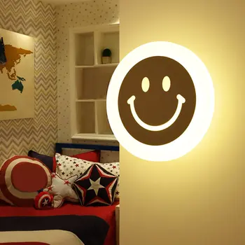 

10W LED Round Smile Wall Lamp Aisle Living Room Bedroom Decoration Bedside Wall Lamp Home Indoor Lighting Wall Light Fixtures