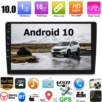 

10.1 inch Car Radio Multimedia Video Player WiFi Bluetooth GPS Dash Head Unit Android 10.0 Universal Auto Interior Accessaries