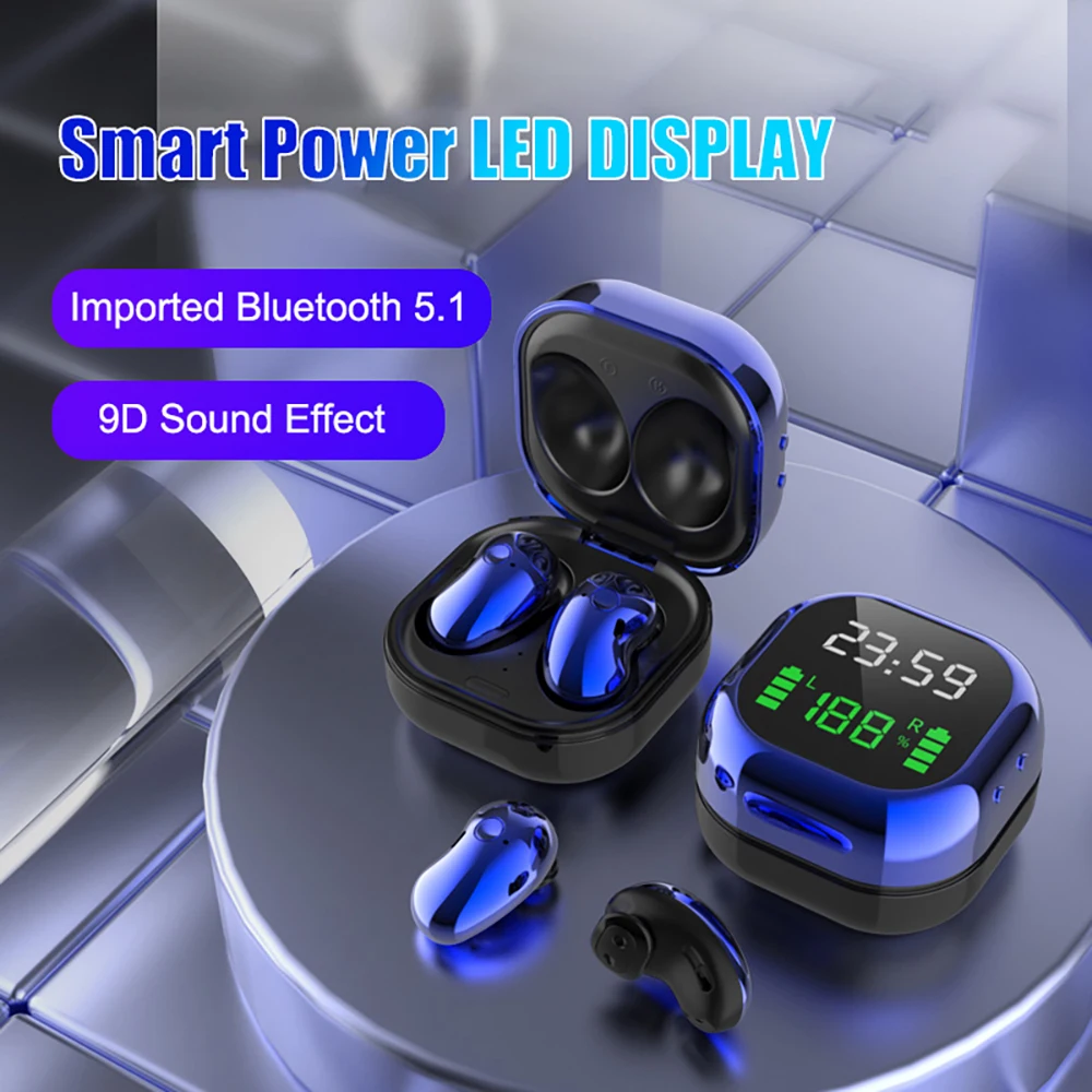 New Mini Bluetooth Headset Wireless Bluetooth TWS 5 1 Headset 9D Stereo Clock Display Microphone LED Color Screen Display