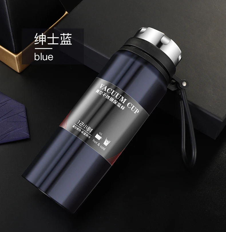 800Ml / 1000Ml Large Capacity Double Stainless Steel Thermos Outdoor Travel Portable Leak-Proof Car Vacuum Flask 1PCS