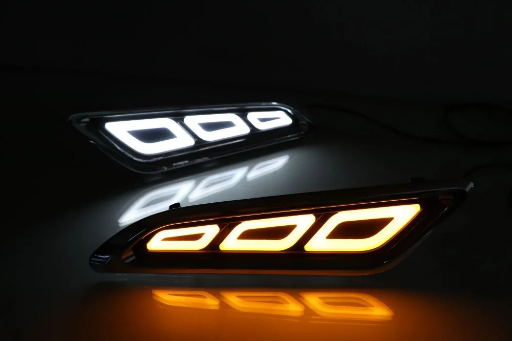 JanDeNing 2 шт. светодиодный DRL указатель поворота сигнальные дневные ходовые Противотуманные фары подходят для Nissan Patrol