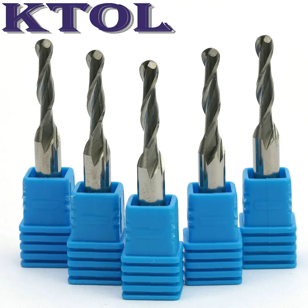 

6x4x17mm 2 Flute Ball Nose Endmill Tungsten Carbide Engraving Cutter Spiral Micro Router Bit 3D Carve CNC Milling Tools for Wood