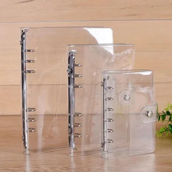 

1Pc Transparent Color Plastic Clip File FolderA4/A5/A6/A7 Notebook Loose Leaf Ring Binder Planner Agenda School Office Supplies