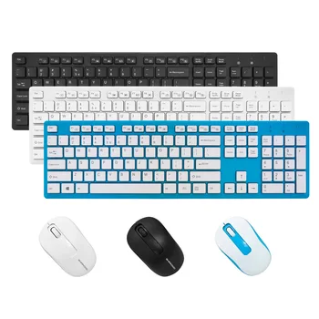 

Fashion Girls Ultra-Thin Chocolate Computer 2.4G Wireless Keyboard and Mouse Set Blue Keyboard and Mouse Set