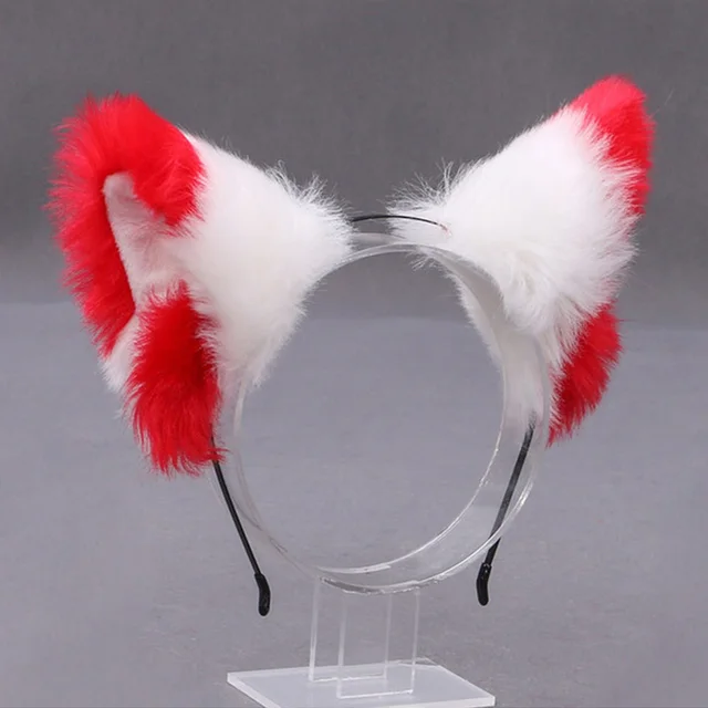 Cosplay Cute Cat Fox Fur Ear Hair Hoops Anime Lolita Hairband Fur Headbands Clip Women Girl Hair Accessories Ear Hair Band 20