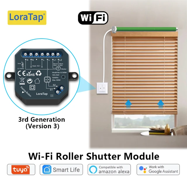 LoraTap-Módulo de interruptor para persiana enrollable, Control de voz por  Google Home, Alexa, Tuya Smart Life - AliExpress