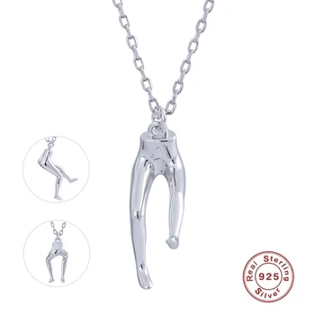 

Solid 925 Sterling Silver Hip Hop Slide Pendant Necklaces 24" Link Chain Necklace Women Girls Street Trendy Jewelry Accessories