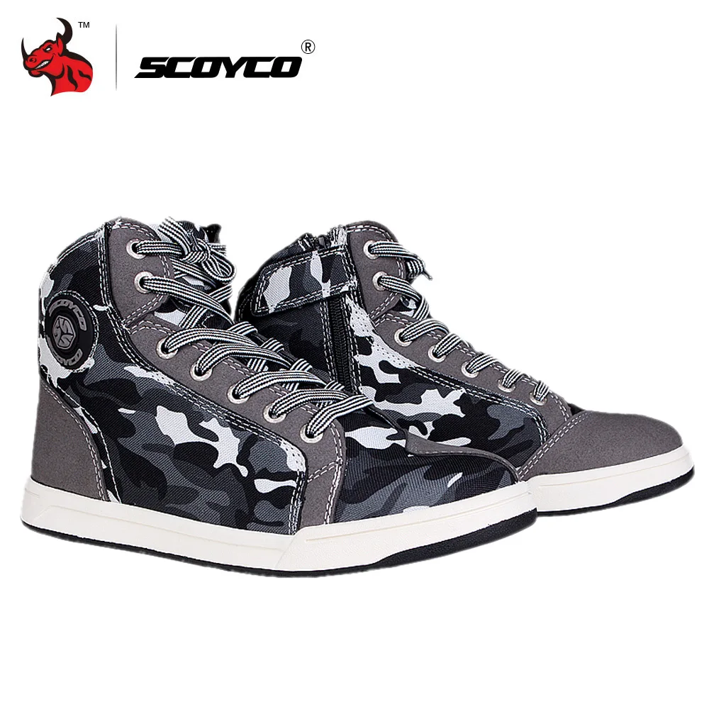 SCOYCO/Мужские ботинки в байкерском стиле; Уличная Повседневная обувь; байкерские ботинки из микрофибры для мотокросса; обувь в байкерском стиле; размеры 39-46 - Цвет: MT016 Camouflage