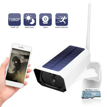 

HD 1080P Solar WiFi IR Bulllet Security IP Camera Outdoor IR Night Vision Audio PIR Alarm CCTV Battery Camera with SD Card