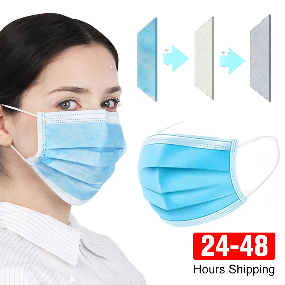 

5-50PCS Face Mouth Anti Infection Mask Disposable Protect 3 Layers Filter Dustproof Earloop Non Woven Mouth Masks Fast Shipping
