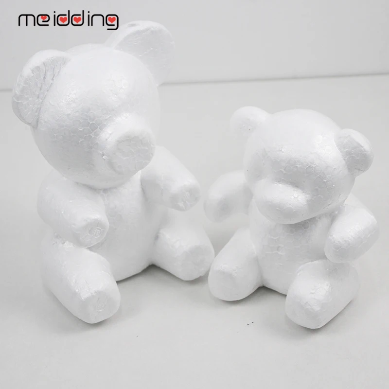 Valentines Day Rose Bear White Teddy Foam Mold Handmade Gift Wedding Deco Artificial Rose Flower For Birthday Party Decoraiton