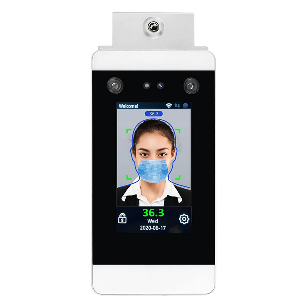 WIFI TCP/IP Temperature measurement Facial Recognition Time Attendance and Access Control System