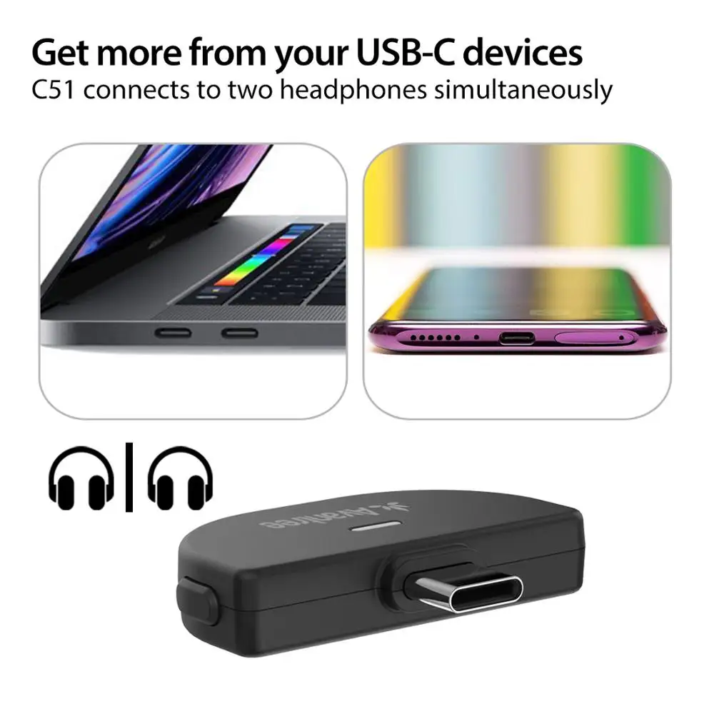  Avantree C519M Type C Plug & Play Wireless Gaming Headphones with Bluetooth USB Audio Transmitter S