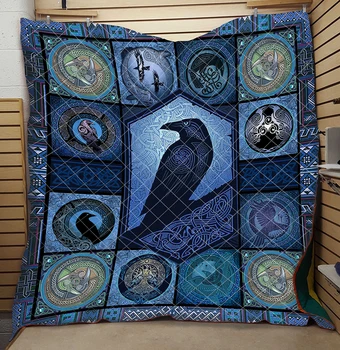 

3D Crow Quilt High End Mysterious Fashionable Kids School Adults Bed Spring Summer Quilt Comfortable Dropshipping