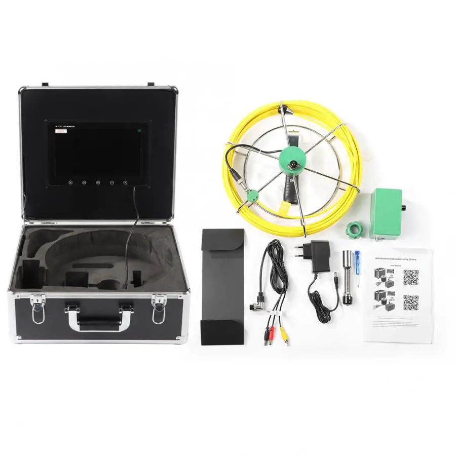 

Endoscope Wireless WiFi Endoscope 10" LCD 6LED 20M Cable Sewer Pipe Inspection System AC100-240V Endoscope Camera