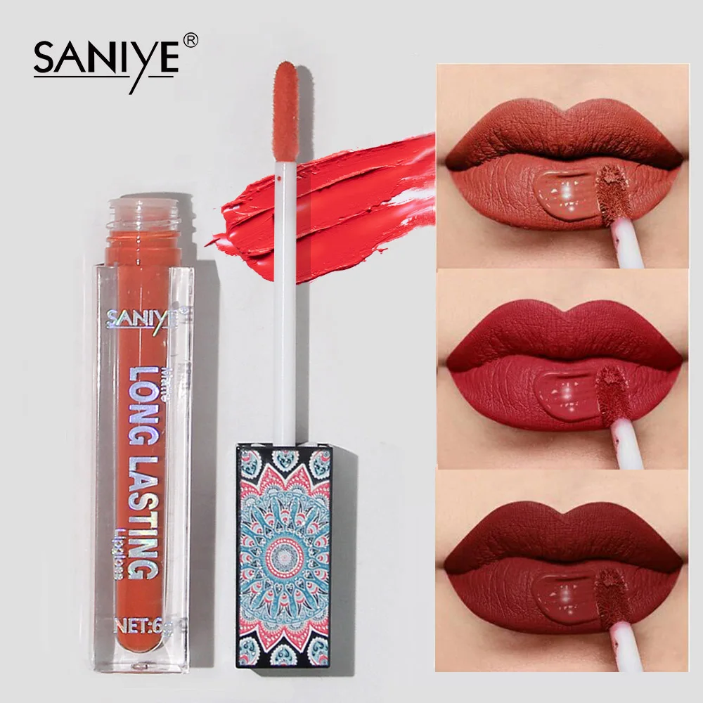 SANIYE, Макияж для губ, матовая губная помада, цвет телесной тыквы, жидкая губная помада, блеск для губ, матовый Batom, матовая помада L1127