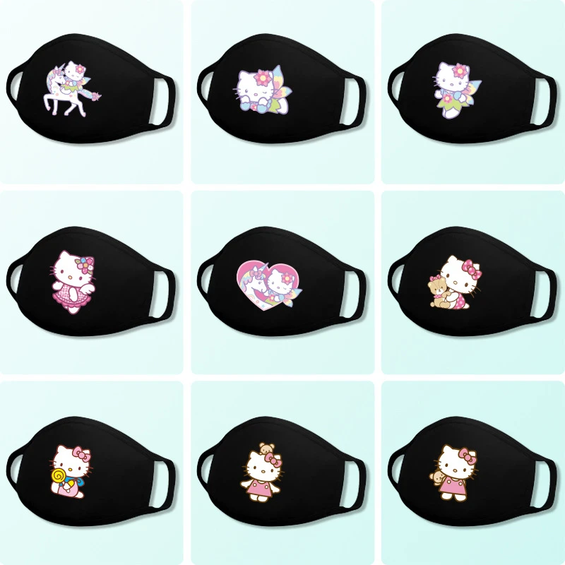 Hello kitty Cute Children's Face Masks Washable Cotton Anti-Dust Protective Sanrio mouth Mask for Boys Girl Toys afbeelding