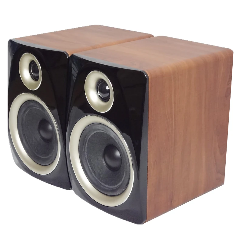 

KYYSLB 40W Wooden Amplifier Speaker 5 Inch Bookshelf Passive Speaker Hi-Fi Fever HiFi Audio Surround Speaker XLR Balanced Input