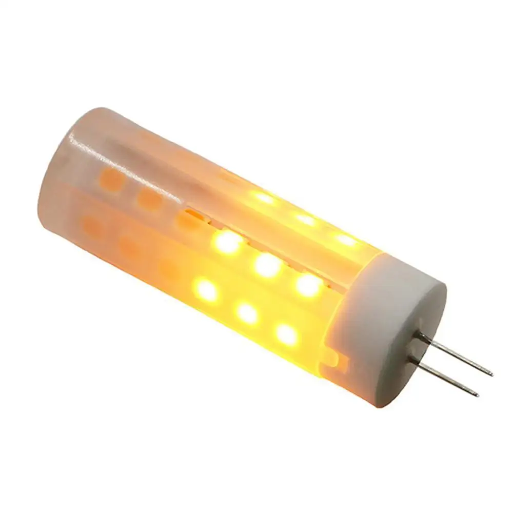 12v Led Fire Flame Bulb G4 Flickering Flame Effect Corn Light Dc 2w Emulation Fire Flicker Burning Decoration Lamp Corn Lamp 1pc 4pcs led fire light bulb flame flickering effect natural decoration atmosphere lamp holiday christmas decoration e14 e27