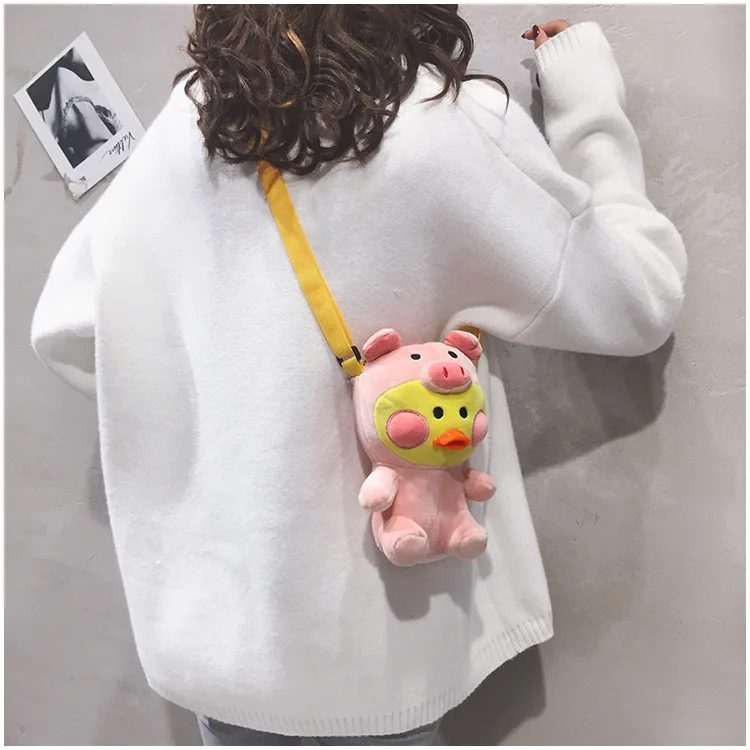 Горячие корейские милые махровые носки для разделывания свиньи, утки, сумка через плечо, маленькая, с проектом динозавра из мультфильма, сумка Детская забавная игрушка для детей сумка-клатч в подарок