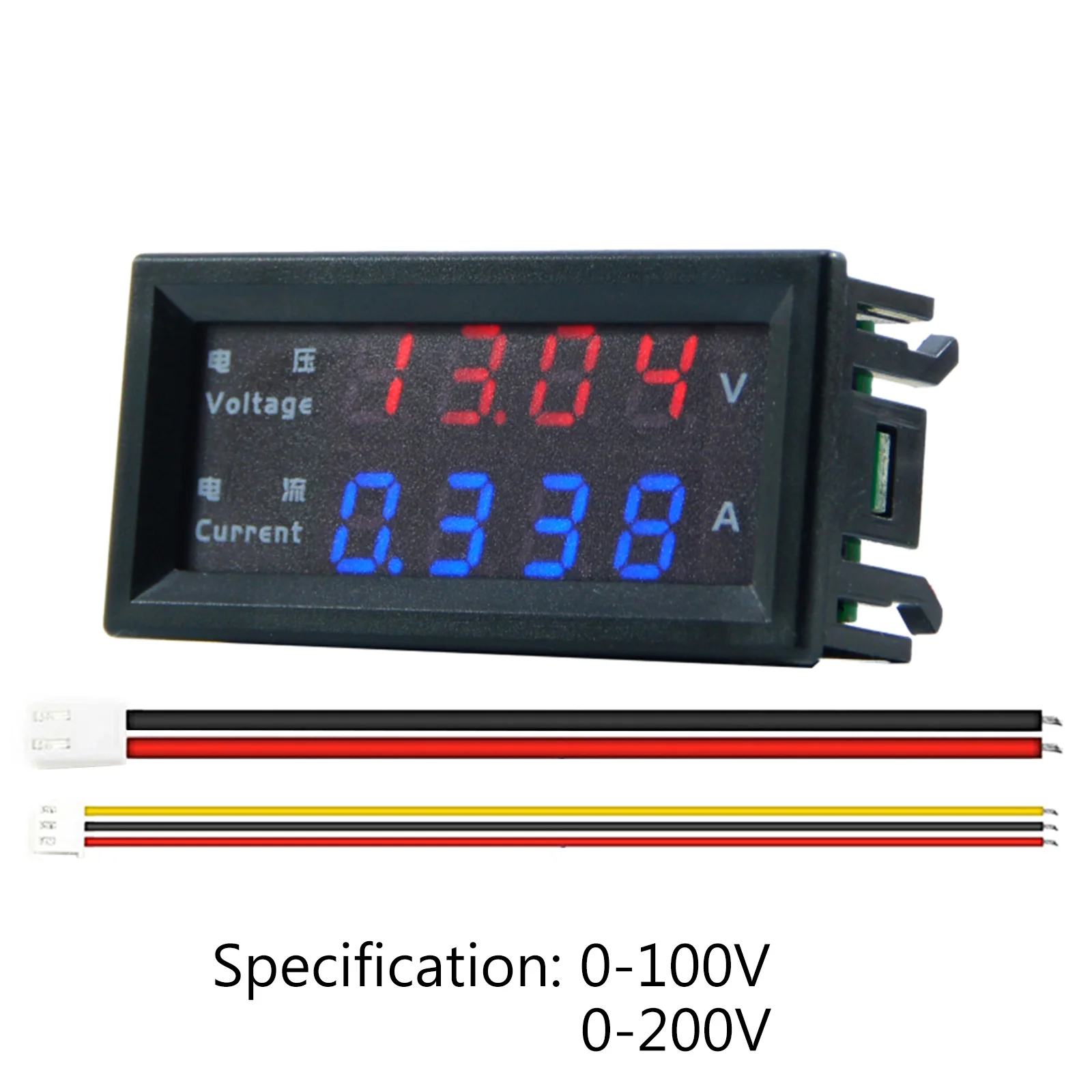 4 Digits High Precision DC 100V 200V 10A Voltmeter Ammeter Dual LED Digital Display Amp Volt Merter Panel Gauge digital micrometer