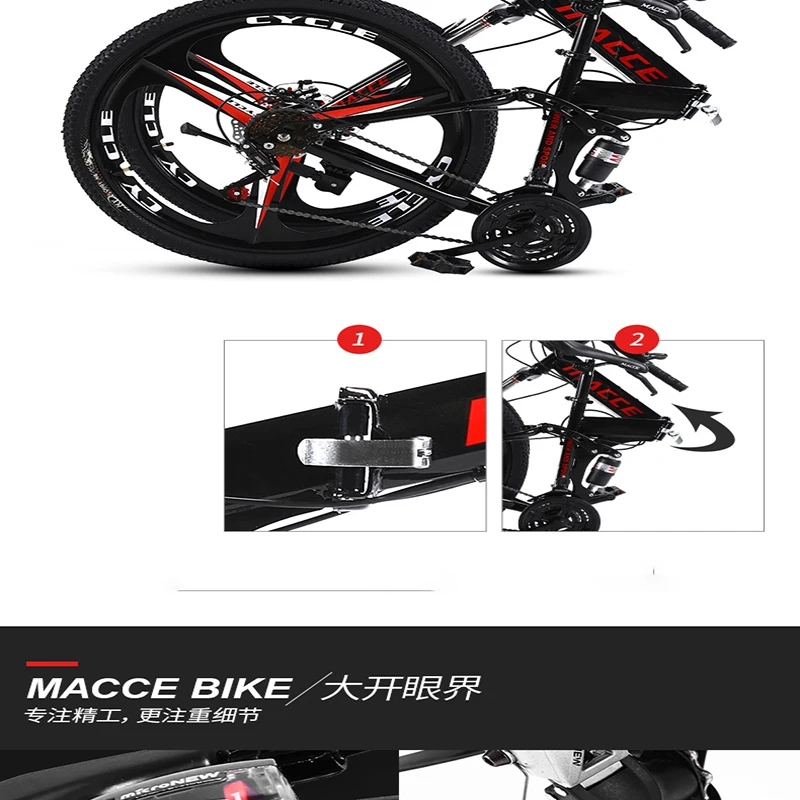 New Arrival Mountain Bike Dual Disc Brakes Variable Speed Road Bicycle Fat Tire Bike Double Disc Shock Absorbing Bicycle