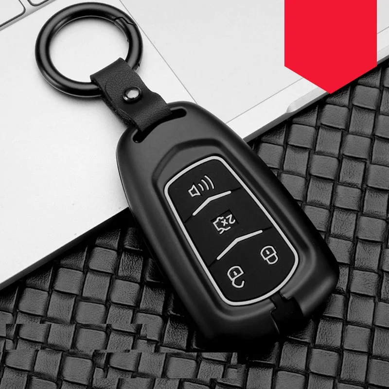 4button blackwhite Углеродное волокно сплав+ силиконовый автомобильный корпус умного ключа Крышка для Cadillac ESV Escalade CTS XTS SRX ats CT5 XT5 XT6 - Название цвета: 4button blackwhite