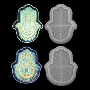 

Hamsa Hand Tray Resin Mold Palm Amulet Epoxy Resin Mold Hamsa Hand Shape Holder Jewelry Plate Dish Resin Casting Molds
