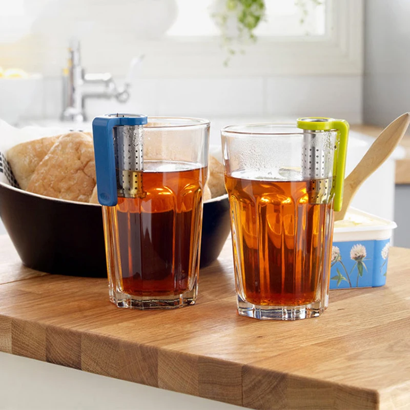 Stainless Steel Tea Infuser Loose Leaf Tea Diffuser Strainer Herbal Spice Filter Drinkware  With Handle Hanger Tea Accessories