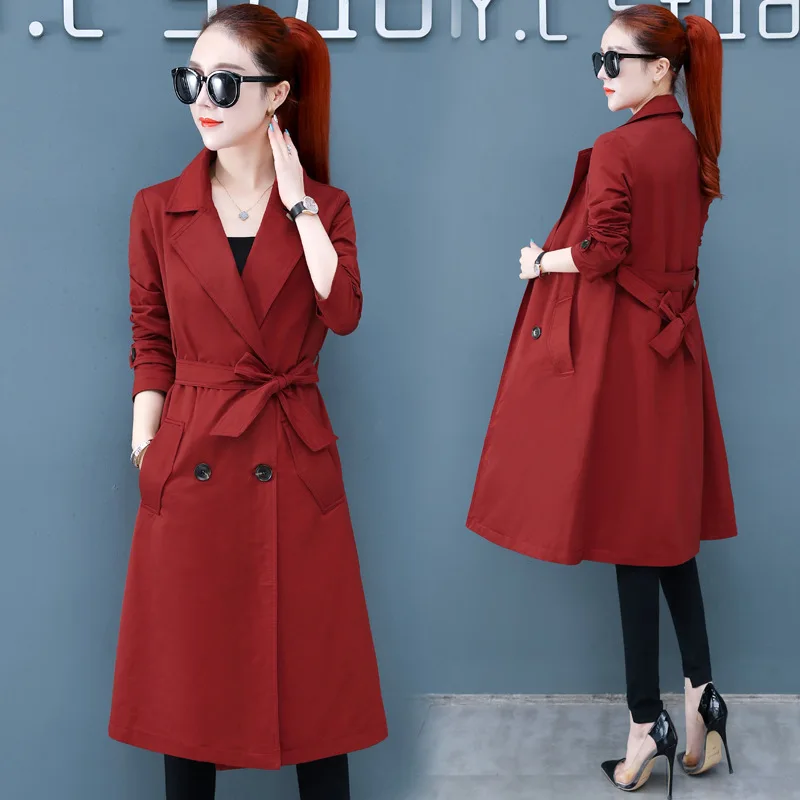 

Early Autumn Coat Women's Versatile Loose-Fit 2019 Autumn New Style Korean-style Casual Popular Trench Coat Women's Mid-length O