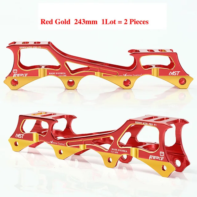 Red Gold 243mm Роликовые коньки рокерного типа, рама с 219 мм 231 мм 243 мм банановым основанием, 6019 алюминиевый сплав с ЧПУ для SEBA FSK слалом - Цвет: Red Gold 243mm