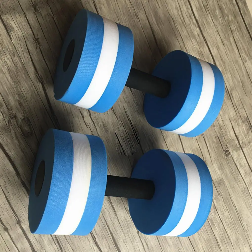 1 Pair Water Aerobics Dumbbell Float Aquatic EVA Elastic Barbell Aqua Fitness Pool Swimming Yoga Exercise Accessory