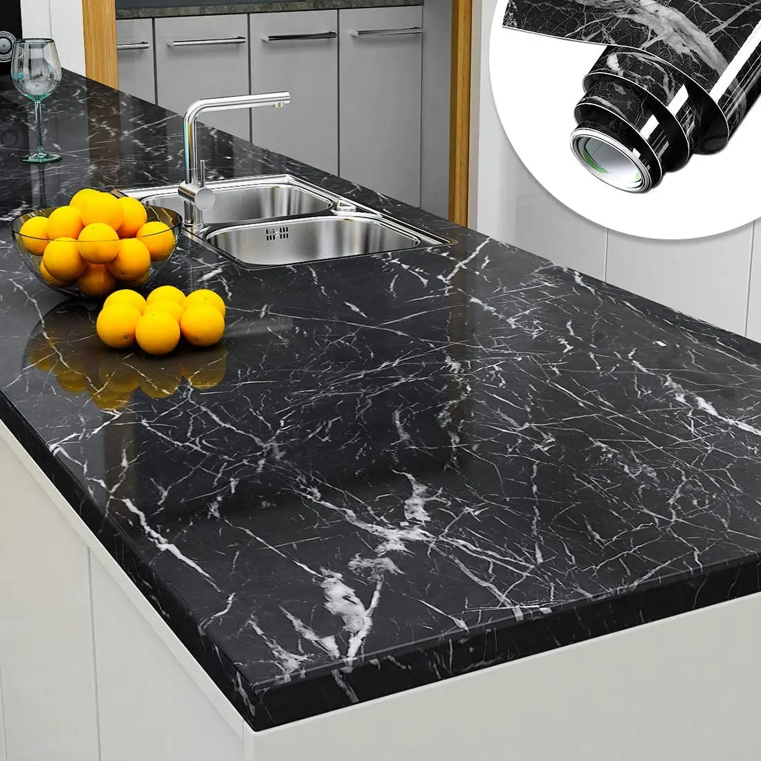 Marble Countertop Contact Paper Self Adhesive Removable Wallpaper for Table Bathroom Counter Peel and Stick Waterproof Wallpaper 3d water cube translucent shower curtain waterproof curtain anti stick body thickened anti mold curtain bathroom shower curtain