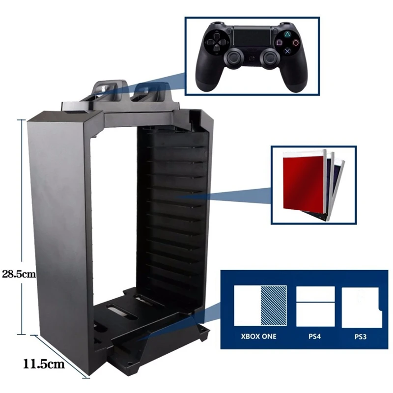 Черный цвет игровой диск башня вертикальная подставка для Ps4 Dualshock док-станция для зарядки контроллера станция для Playstation 4 Pro Slim